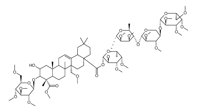 des-3,4,5-trimethoxycinnamoylonjisaponin E pentadeca-O-methyl ether monomethyl ester Structure