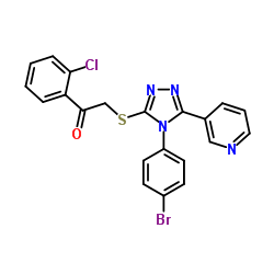 2-{[4-(4-Bromophenyl)-5-(3-pyridinyl)-4H-1,2,4-triazol-3-yl]sulfanyl}-1-(2-chlorophenyl)ethanone Structure