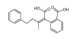 trans(CH3:COOH)-2-<2-Carboxy-phenyl>-3-methyl-5-phenyl-pent-2-ensaeure结构式