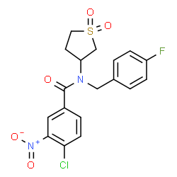 4-chloro-N-(1,1-dioxidotetrahydrothiophen-3-yl)-N-(4-fluorobenzyl)-3-nitrobenzamide结构式