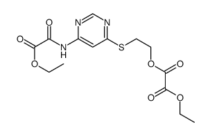 2-((6-((Ethoxyoxoacetyl)amino)-4-pyrimidinyl)thio)ethyl ethyl ethanedi oate结构式