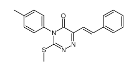 3-(methylthio)-6-styryl-4-(p-tolyl)-1,2,4-triazin-5(4H)-one Structure