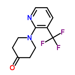 1-(3-(三氟甲基)吡啶-2-基)哌啶-4-酮结构式