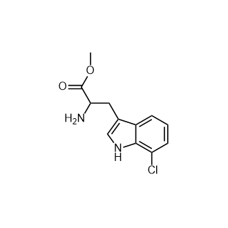 2-氨基-3-(7-氯-1H-吲哚-3-基)丙酸甲酯结构式