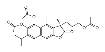 (R)-5,6-diacetoxy-3-(3-acetoxypropyl)-2,3-dihydro-7-isopropyl-3,4-dimethylnaphtho<2,3-b>furan-2-one Structure