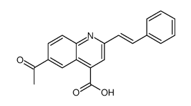 6-acetyl-2-(2-phenylethenyl)quinoline-4-carboxylic acid结构式