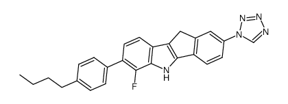 7-(4-Butyl-phenyl)-6-fluoro-2-tetrazol-1-yl-5,10-dihydro-indeno[1,2-b]indole Structure