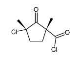 (1R,3S)-3-chloro-1,3-dimethyl-2-oxocyclopentane-1-carbonyl chloride结构式