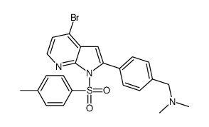 1-(4-{4-Bromo-1-[(4-methylphenyl)sulfonyl]-1H-pyrrolo[2,3-b]pyrid in-2-yl}phenyl)-N,N-dimethylmethanamine Structure