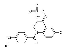 potassium,[(Z)-[6-chloro-1-(4-chlorobenzoyl)-2,3-dihydroquinolin-4-ylidene]amino] sulfate结构式