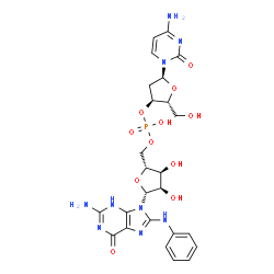 N-(deoxycytidylyl-(3'-5')-guanosin-8-yl)aniline Structure