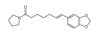 7-(3',4'-methylenedioxyphenyl)-6E-heptenoic acid pyrrolidylamide结构式