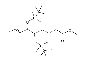 (5S,6S,E)-methyl 5,6-bis((tert-butyldimethylsilyl)oxy)-8-iodooct-7-enoate Structure