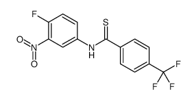 N-(4-fluoro-3-nitrophenyl)-4-(trifluoromethyl)benzenecarbothioamide结构式