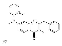 2-benzyl-7-methoxy-3-methyl-8-(piperidin-1-ylmethyl)chromen-4-one,hydrochloride结构式