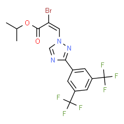 异丙基(E)-3-(3-(3,5-双(三氟甲基)苯基)-1H-1,2,4-三唑-1-基)-2-溴丙烯结构式