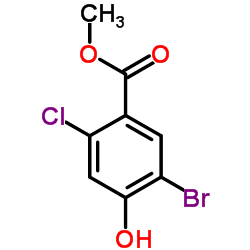 Methyl 5-bromo-2-chloro-4-hydroxybenzoate结构式