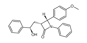 3(R)--(2(R)-hydroxy-2-phenylethyl)-4(R)-(4-methoxyphenyl)-1-phenyl-2-azetidinone Structure