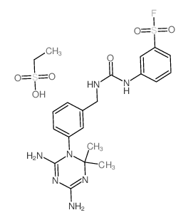 Metanilyl fluoride, N-[[m- (4, 6-diamino-2,2-dimethyl-s-triazin-1(2H)-yl)benzyl]carbamoyl]-, monoethanesulfonate picture