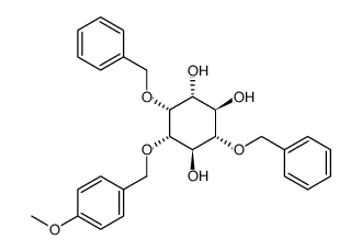 D-myo-Inositol, 1-O-(4-methoxyphenyl)methyl-2,5-bis-O-(phenylmethyl)-结构式