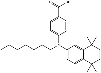 4-[N-n-Heptyl-N-(5,6,7,8-tetrahydro-5,5,8,8-tetraMethylnaphthalene-2-yl)aMino]benzoic acid Structure