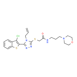 2-{[4-allyl-5-(3-chloro-1-benzothien-2-yl)-4H-1,2,4-triazol-3-yl]sulfanyl}-N-(3-morpholin-4-ylpropyl)acetamide structure