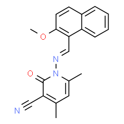 1-{[(2-methoxy-1-naphthyl)methylene]amino}-4,6-dimethyl-2-oxo-1,2-dihydro-3-pyridinecarbonitrile picture