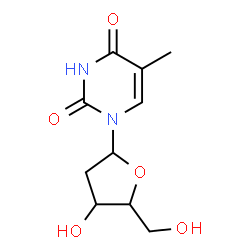 1-[(2R,4S,5R)-4-hydroxy-5-(hydroxymethyl)oxolan-2-yl]-5-methyl-pyrimidine-2,4-dione结构式