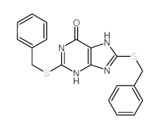 2,8-bis(benzylsulfanyl)-3,5-dihydropurin-6-one structure