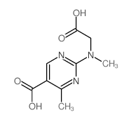 2-(carboxymethyl-methyl-amino)-4-methyl-pyrimidine-5-carboxylic acid structure