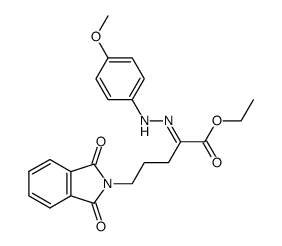 2-[(4-methoxy-phenyl)-hydrazono]-5-phthalimido-pentanoic acid ethyl ester Structure