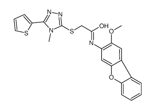 Acetamide, N-(2-methoxy-3-dibenzofuranyl)-2-[[4-methyl-5-(2-thienyl)-4H-1,2,4-triazol-3-yl]thio]- (9CI) Structure