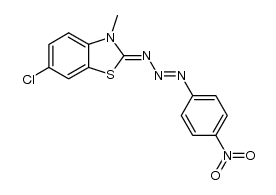 6-chloro-3-methyl-2-((E)-(4-nitrophenyl)triaz-2-en-1-ylidene)-2,3-dihydrobenzo[d]thiazole Structure