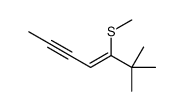 6,6-dimethyl-5-methylsulfanylhept-4-en-2-yne结构式