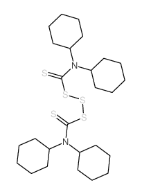 N,N-dicyclohexyl-1-(dicyclohexylthiocarbamoylsulfanyldisulfanyl)methanethioamide structure