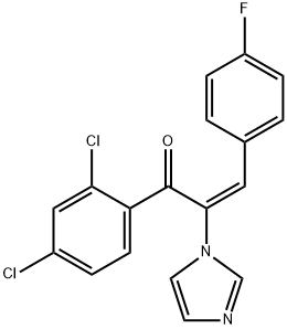 2-Propen-1-one,1-(2,4-dichlorophenyl)-3-(4-fluorophenyl)-2-(1H-imidazol-1-yl)-,(E)- (9CI)结构式