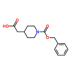 1-Cbz-4-哌啶乙酸结构式