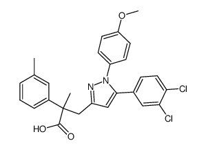 3-[5-(3,4-dichloro-phenyl)-1-(4-methoxy-phenyl)-1H-pyrazol-3-yl]-2-methyl-2-m-tolyl-propionic acid Structure