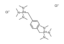 tris(dimethylamino)-[[4-[tris(dimethylamino)phosphaniumylmethyl]phenyl]methyl]phosphanium,dichloride Structure