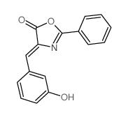 4-[(3-hydroxyphenyl)methylidene]-2-phenyl-1,3-oxazol-5-one结构式