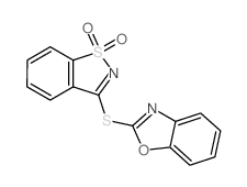 7-benzooxazol-2-ylsulfanyl-9$l^{6}-thia-8-azabicyclo[4.3.0]nona-1,3,5,7-tetraene 9,9-dioxide Structure