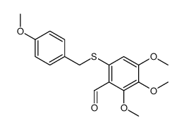 2,3,4-trimethoxy-6-[(4-methoxyphenyl)methylsulfanyl]benzaldehyde Structure