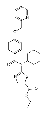 2-{Cyclohexyl-[4-(pyridin-2-ylmethoxy)-benzoyl]-amino}-thiazole-5-carboxylic acid ethyl ester结构式