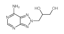 3-(5-amino-2,4,7,8,9-pentazabicyclo[4.3.0]nona-2,4,6,9-tetraen-8-yl)propane-1,2-diol structure