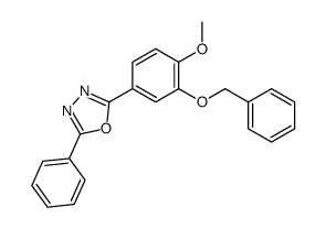 2-(4-methoxy-3-phenylmethoxyphenyl)-5-phenyl-1,3,4-oxadiazole结构式