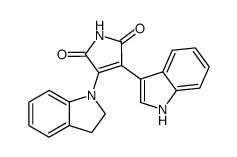 3-(2,3-dihydroindol-1-yl)-4-(indol-3-yl)maleimide结构式