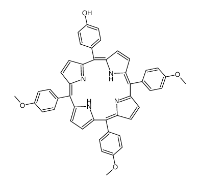 5-(4'-hydroxyphenyl)-10,15,20-tri-(p-methoxyphenyl)porphyrin结构式