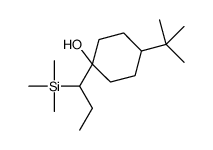 4-tert-butyl-1-(1-trimethylsilylpropyl)cyclohexan-1-ol结构式