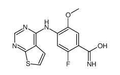 2-fluoro-5-methoxy-4-(thieno[2,3-d]pyrimidin-4-ylamino)benzamide Structure