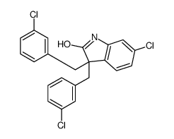 6-chloro-3,3-bis[(3-chlorophenyl)methyl]-1H-indol-2-one结构式